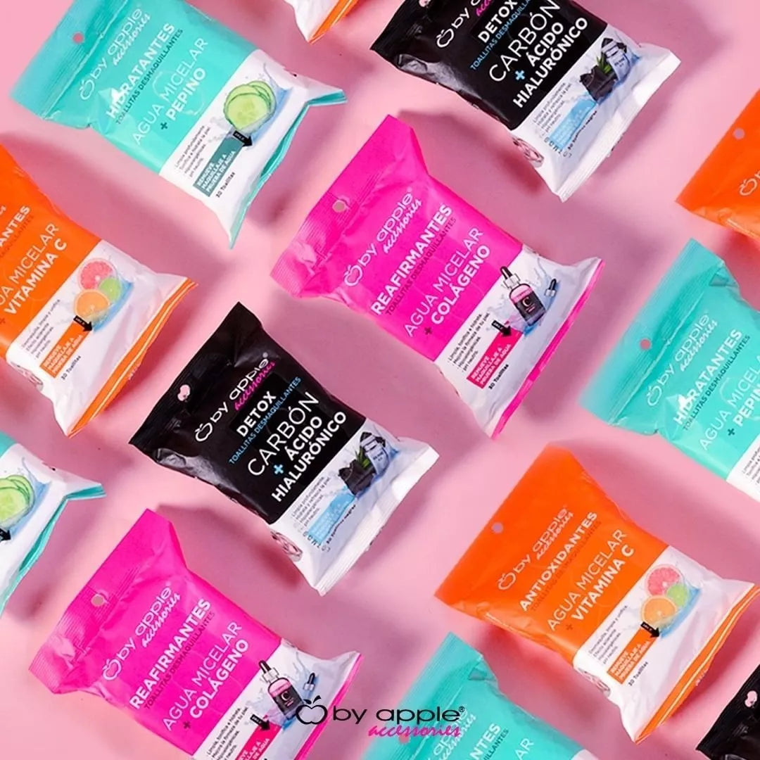 Toallitas Desmaquillantes Hipoalergénicas de 30 piezas, By Apple