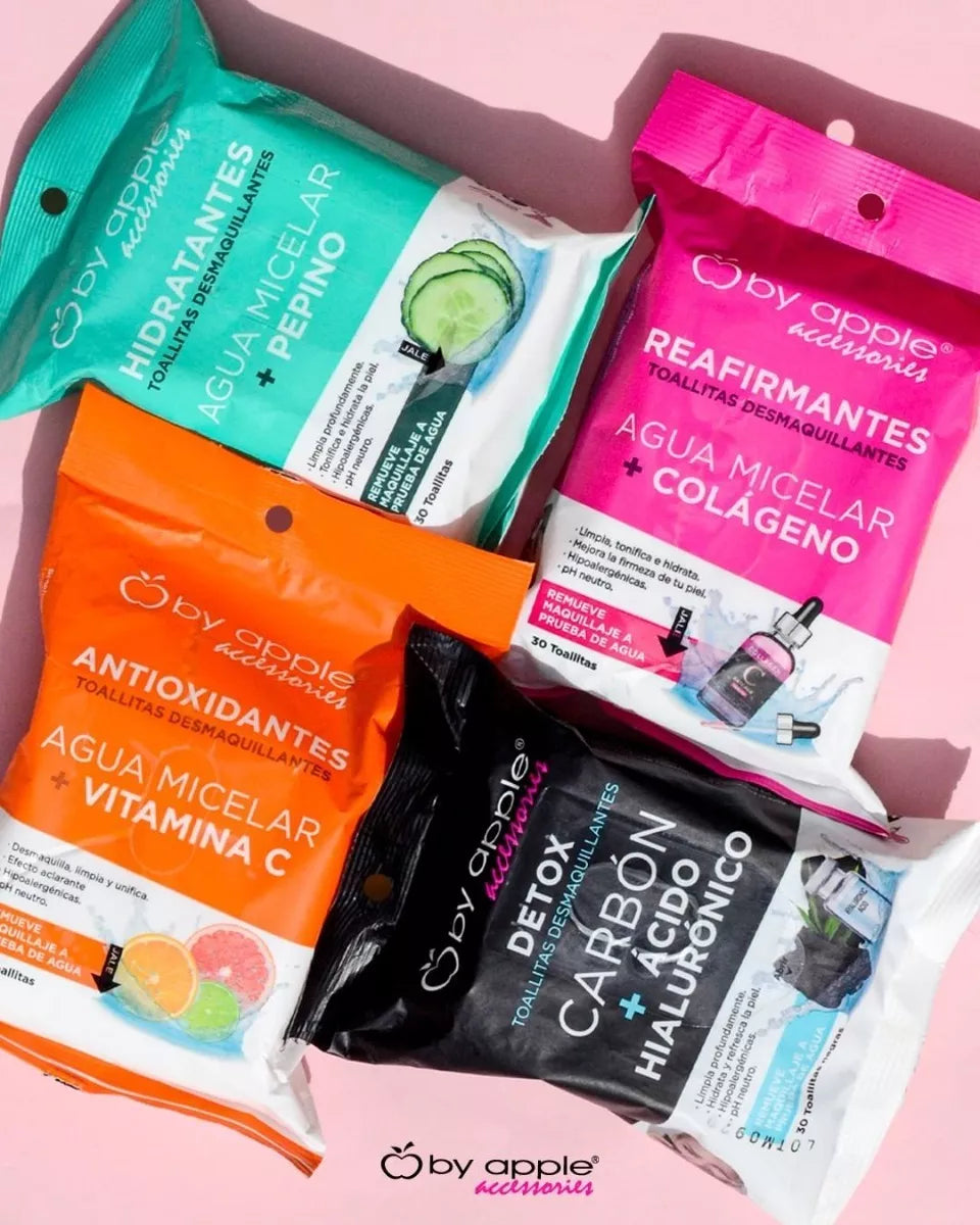 Toallitas Desmaquillantes Hipoalergénicas de 30 piezas, By Apple
