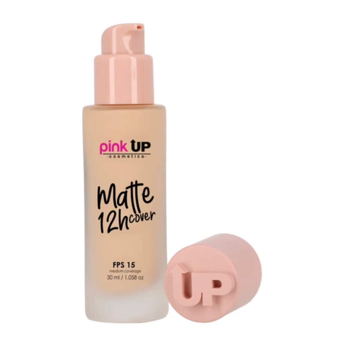 Maquillaje Líquido de Cobertura Media, Matte 12 Hrs. Pink Up