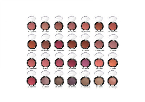 Rubores Profesionales en polvo Bissú, (31 tonos)