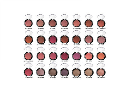 Rubores Profesionales en polvo Bissú, (31 tonos)